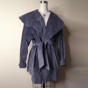 Vintage Suede Wrap Coat